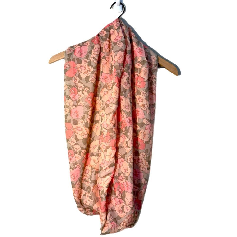 Floral Pink Multi-Color Lightweight Infinity Scarf
